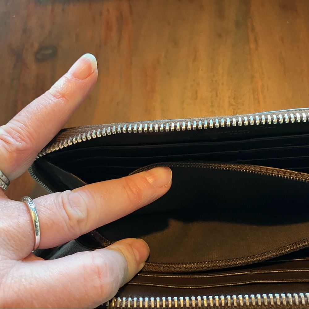 Dior Embossed Leather Wallet in Rich Brown - Picture 4 of 10